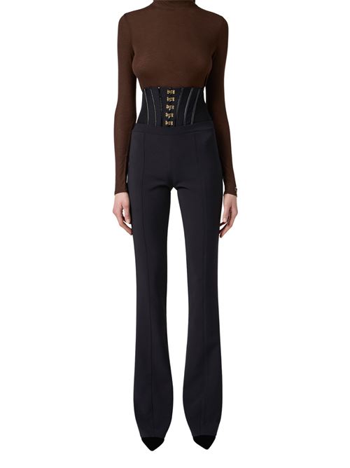 Pantalone nero in crepe Elisabetta Franchi | PA13257E2110